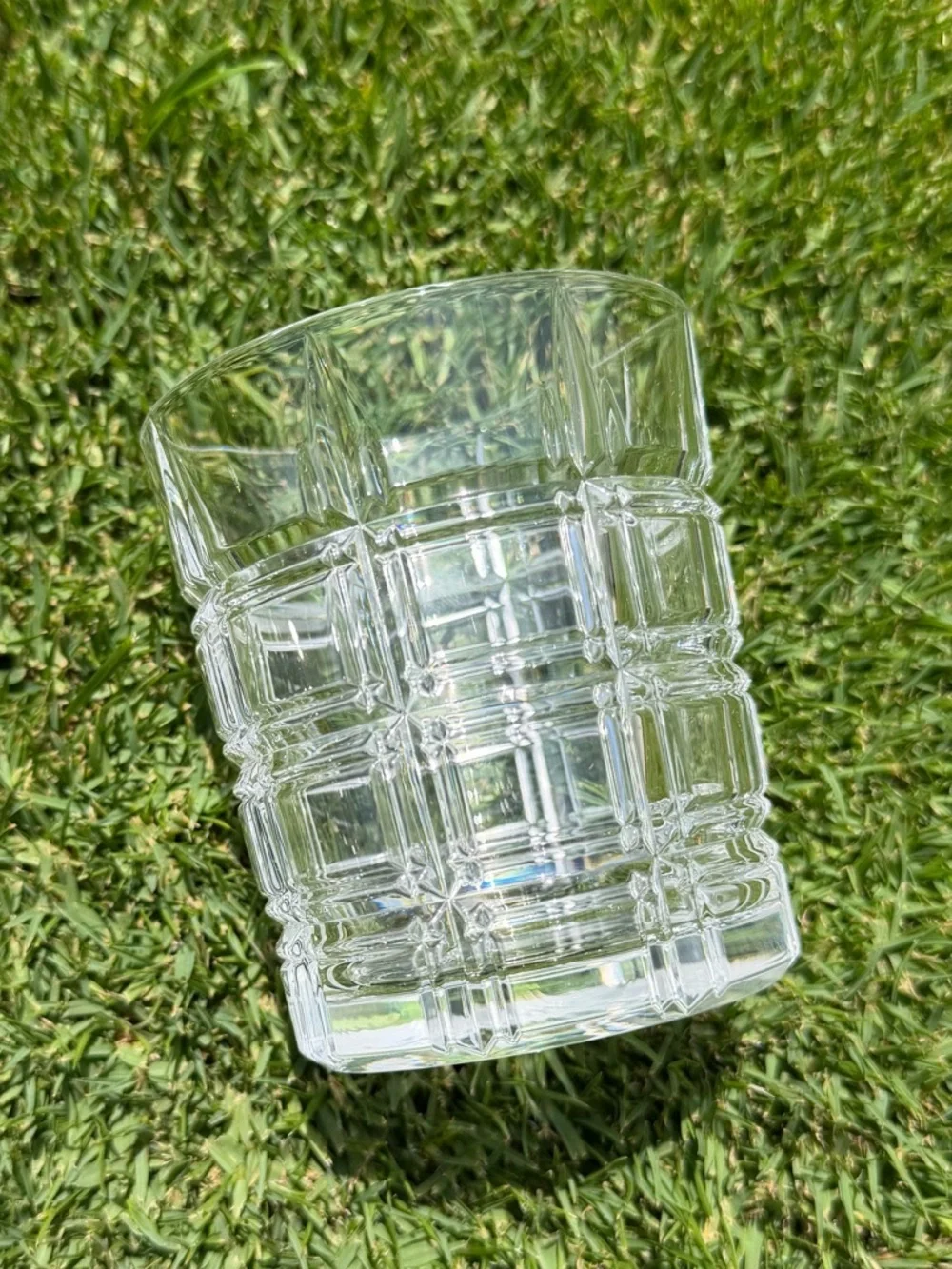 Marquis by Waterford Crystal Crosby Double Old Fashion 2-Piece Glass Set Plaid